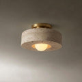 Lithmere Travertine & Glass Flush Mount Ceiling Light — product view 10