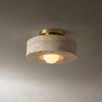Lithmere Travertine & Glass Flush Mount Ceiling Light — product view 10
