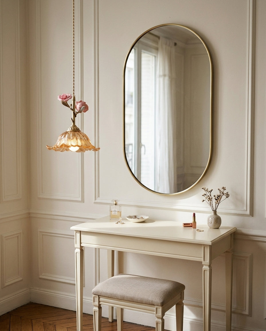 Roseloria Brass & Glass Rose Pendant Light — product view 16