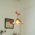 Roseloria Brass & Glass Rose Pendant Light — product view 18