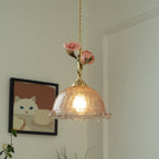 Roseloria Brass & Glass Rose Pendant Light — product view 19