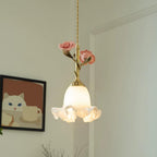 Roseloria Brass & Glass Rose Pendant Light — product view 21