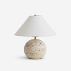 Sorellin Travertine & Fabric Table Lamp — product view 1