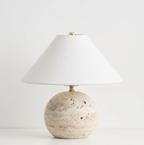 Sorellin Travertine & Fabric Table Lamp — product view 16