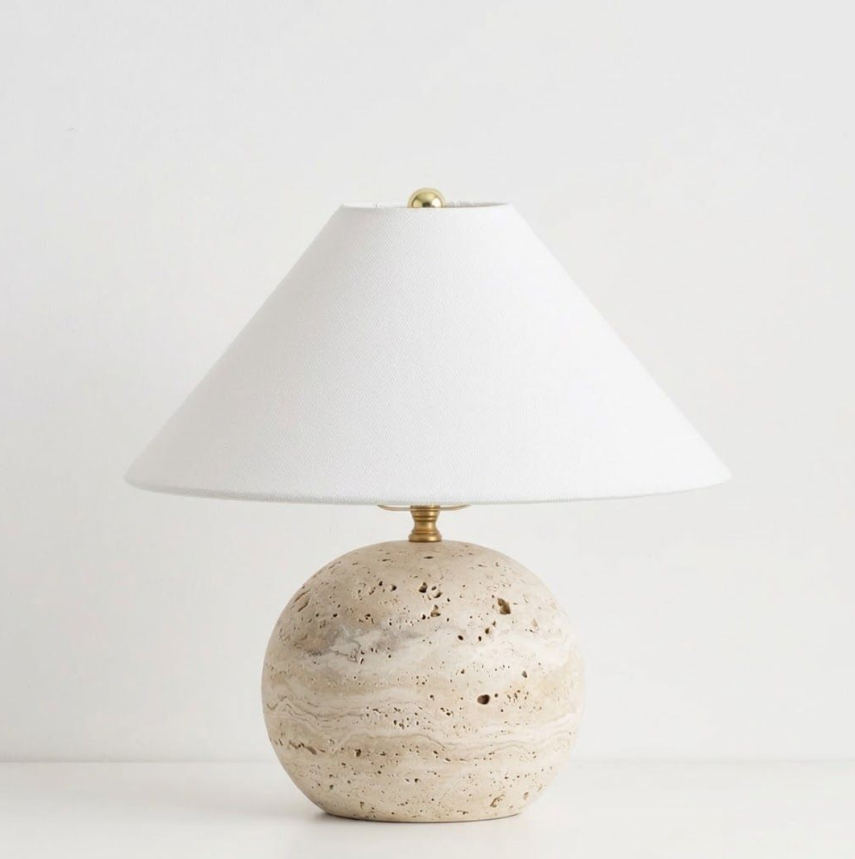 Sorellin Travertine & Fabric Table Lamp — product view 16