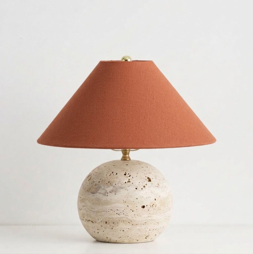 Sorellin Travertine & Fabric Table Lamp — product view 17