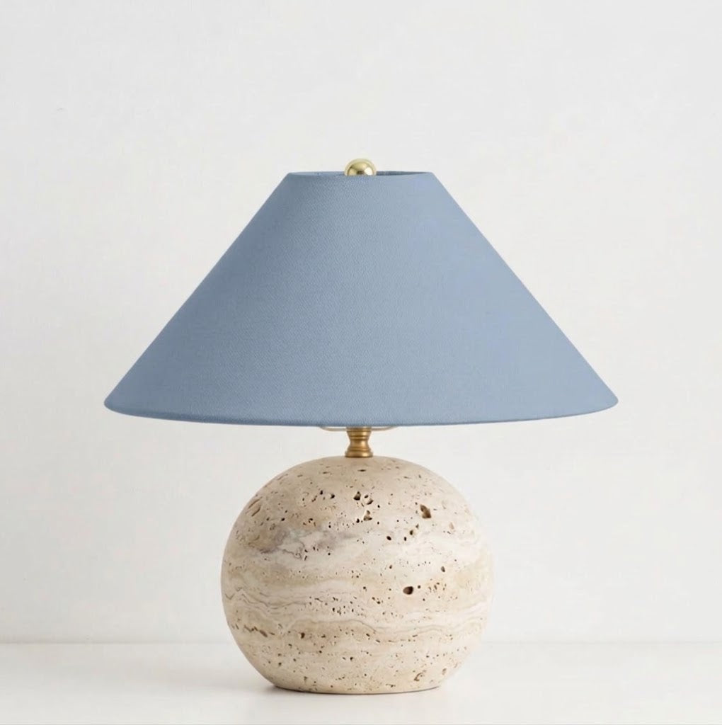 Sorellin Travertine & Fabric Table Lamp — product view 18