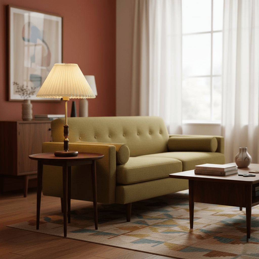 Accordion Pleat Walnut Table Lamp — product view 3