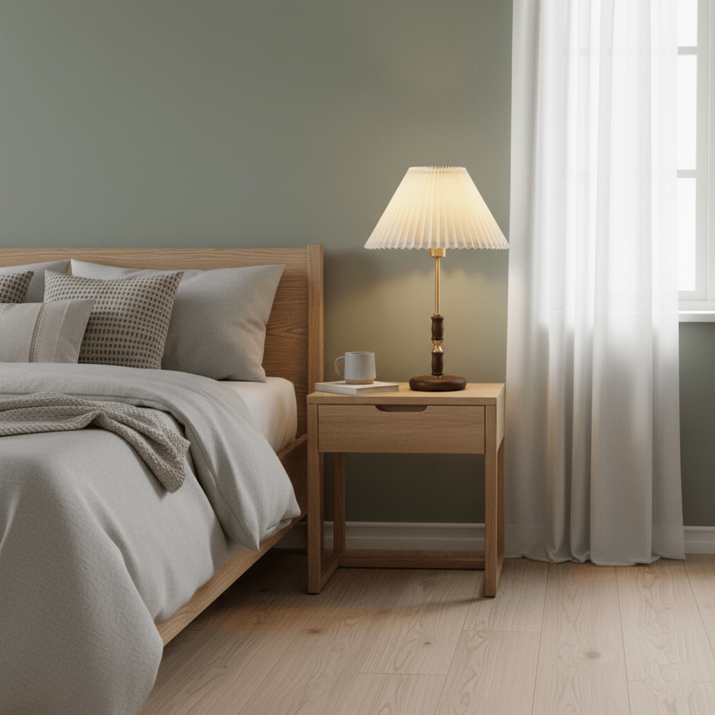 Accordion Pleat Walnut Table Lamp — product view 4