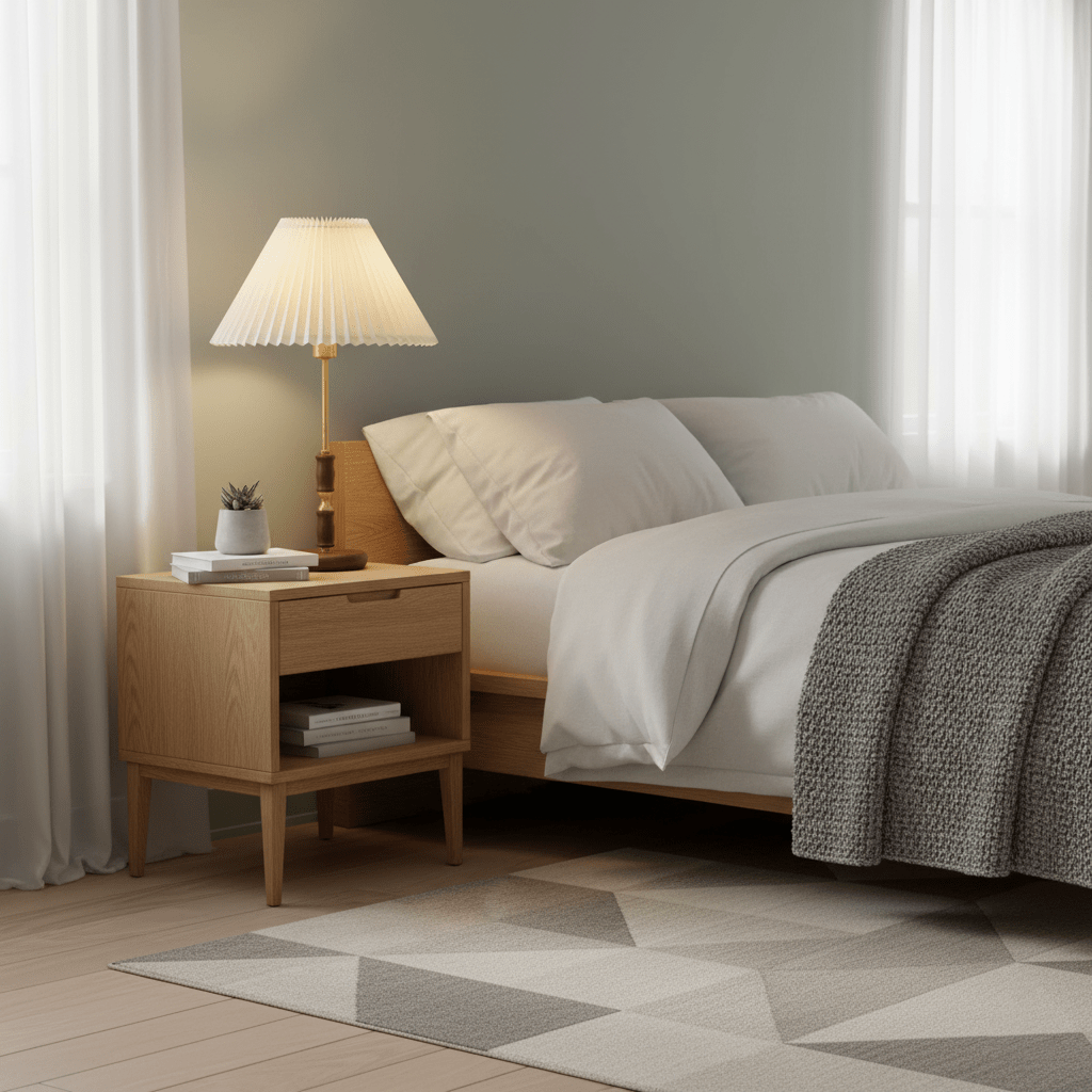 Accordion Pleat Walnut Table Lamp — product view 5