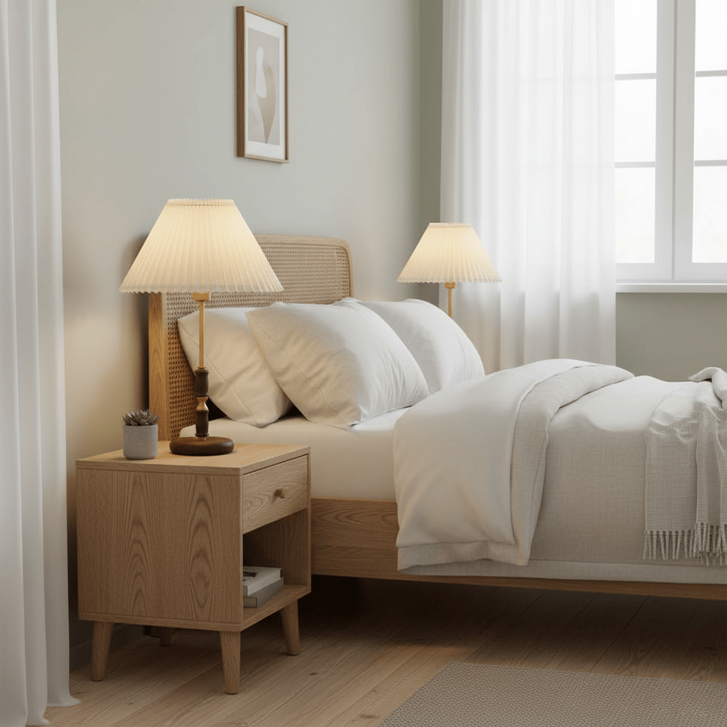 Accordion Pleat Walnut Table Lamp — product view 6
