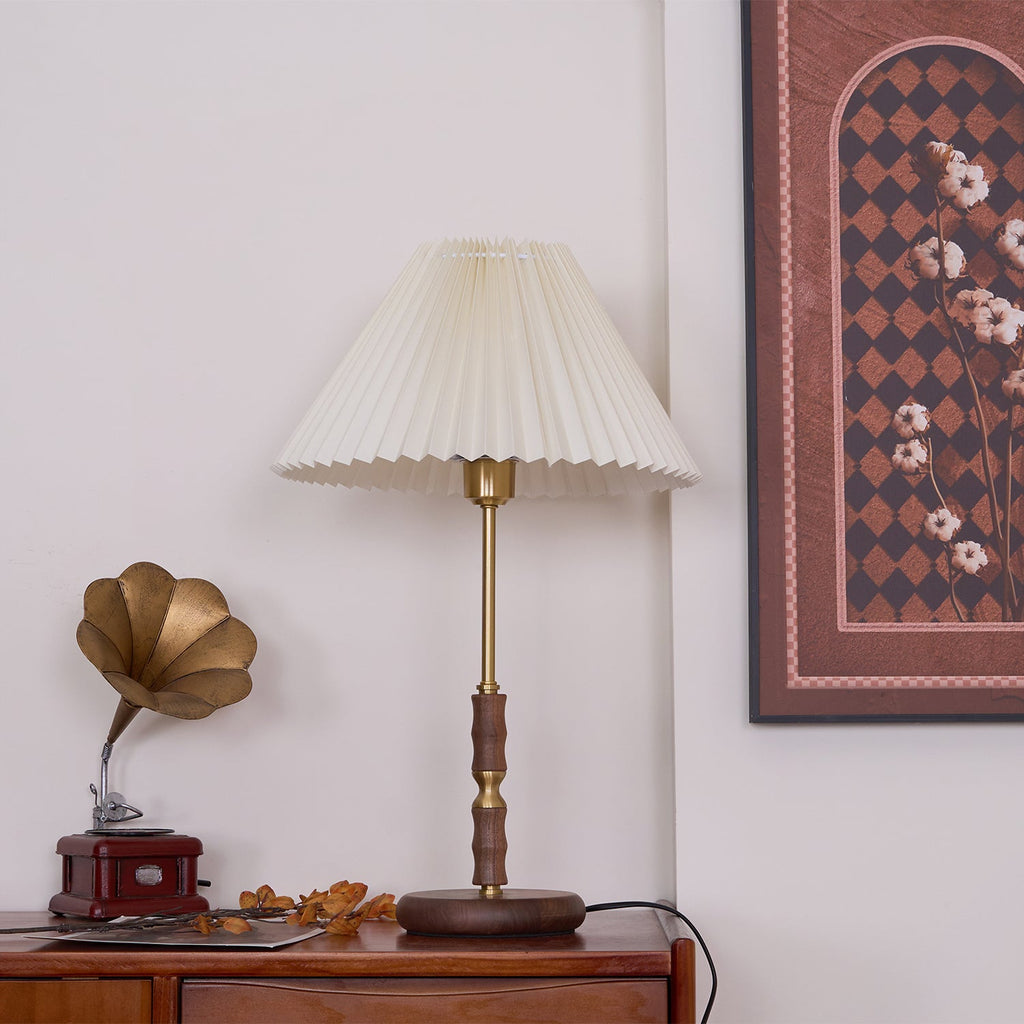 Accordion Pleat Walnut Table Lamp — product view 10