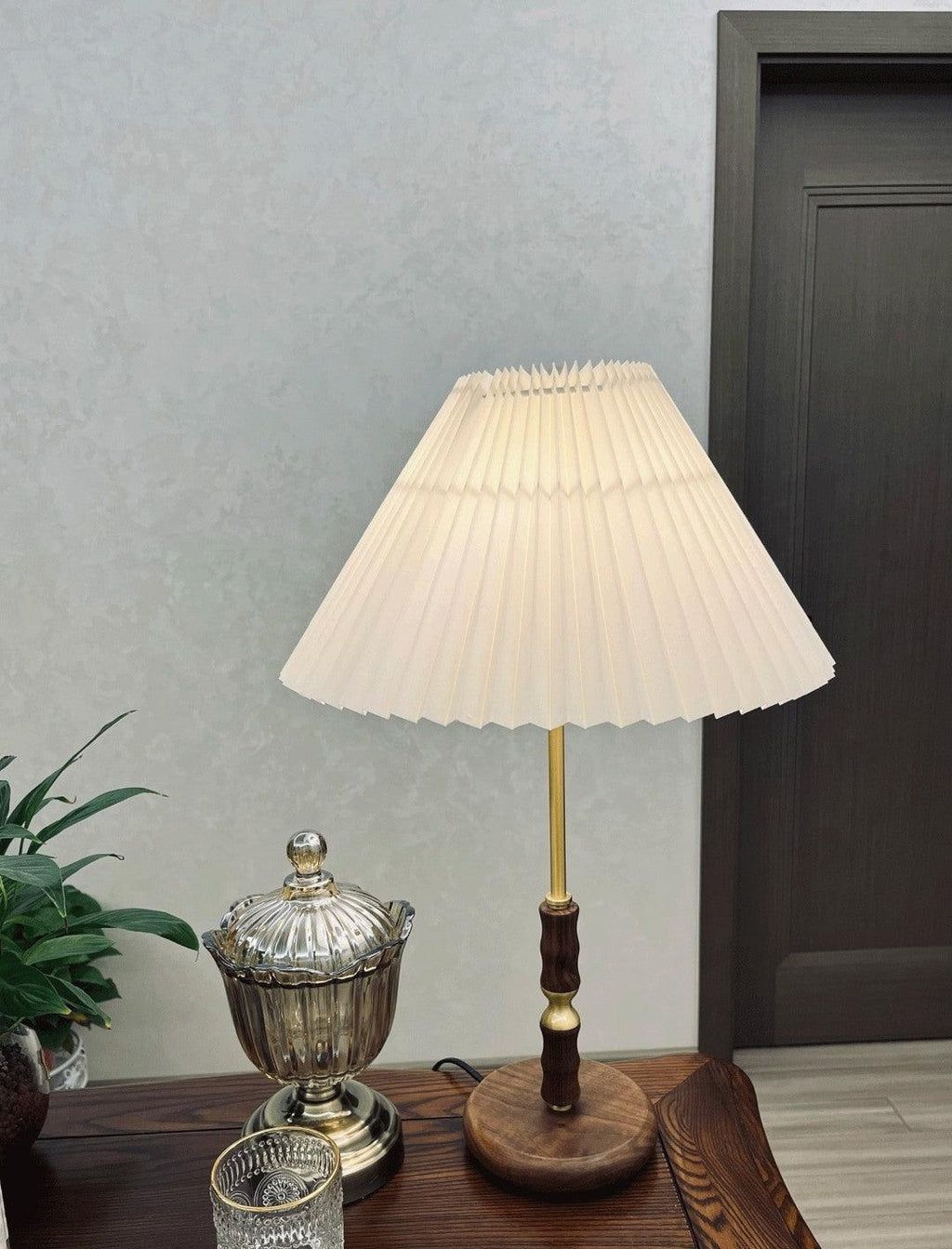 Accordion Pleat Walnut Table Lamp — product view 15