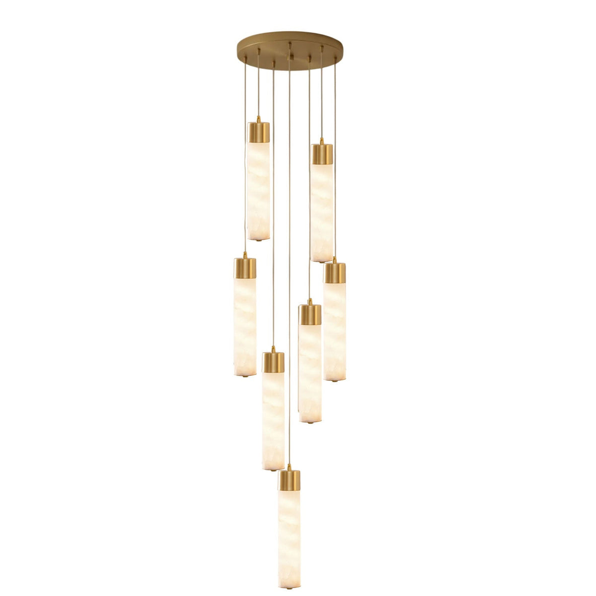 Alabaster Tube Brass Pendant Lamp – product view 36