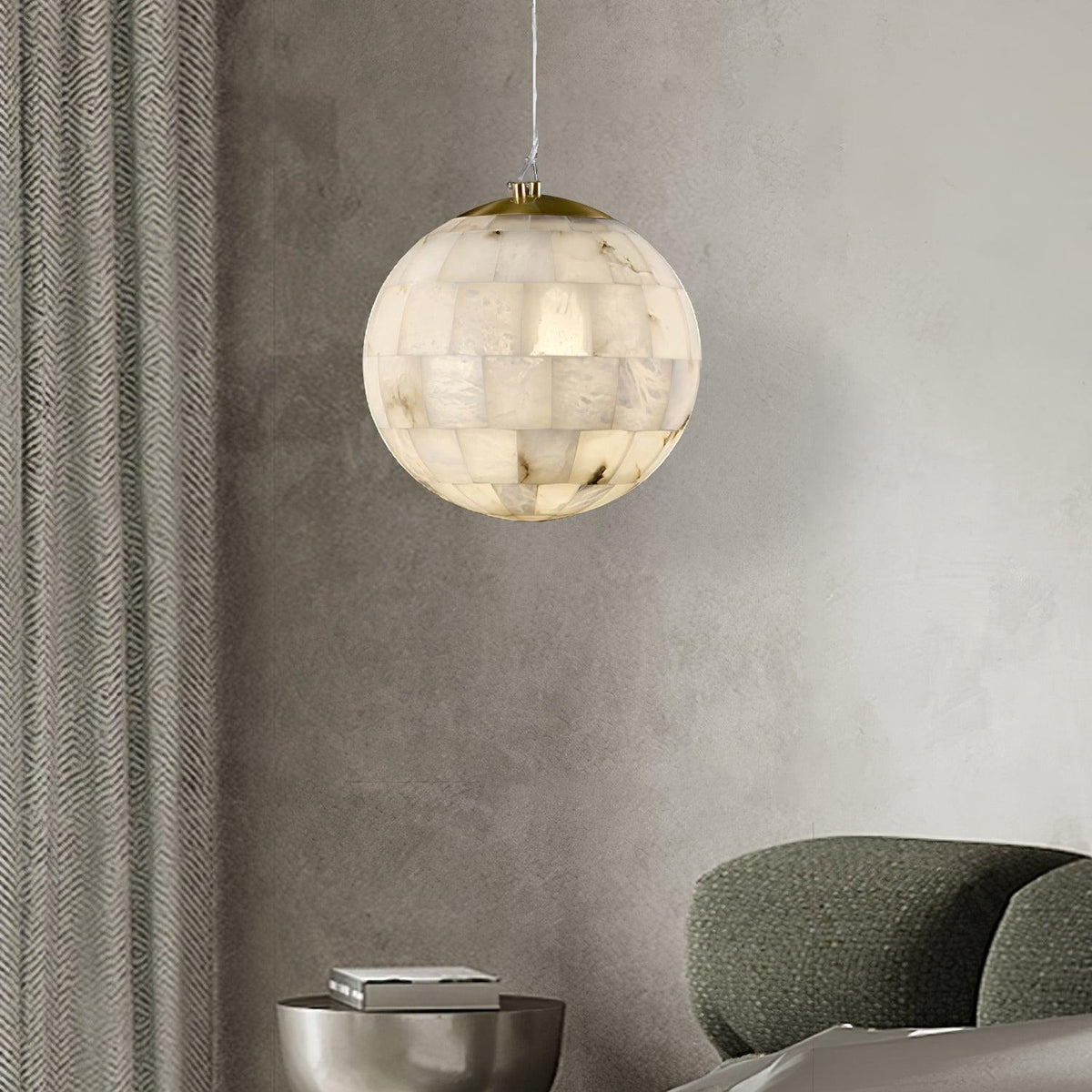Alabaster Ball Pendant Light – product view 3