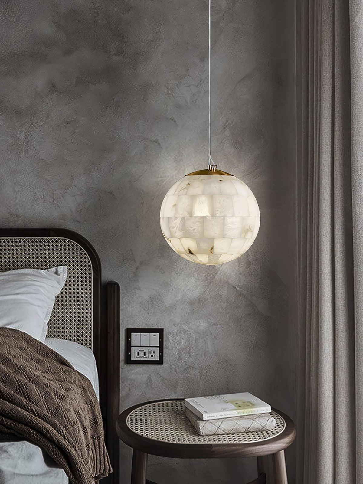 Alabaster Ball Pendant Light – product view 9