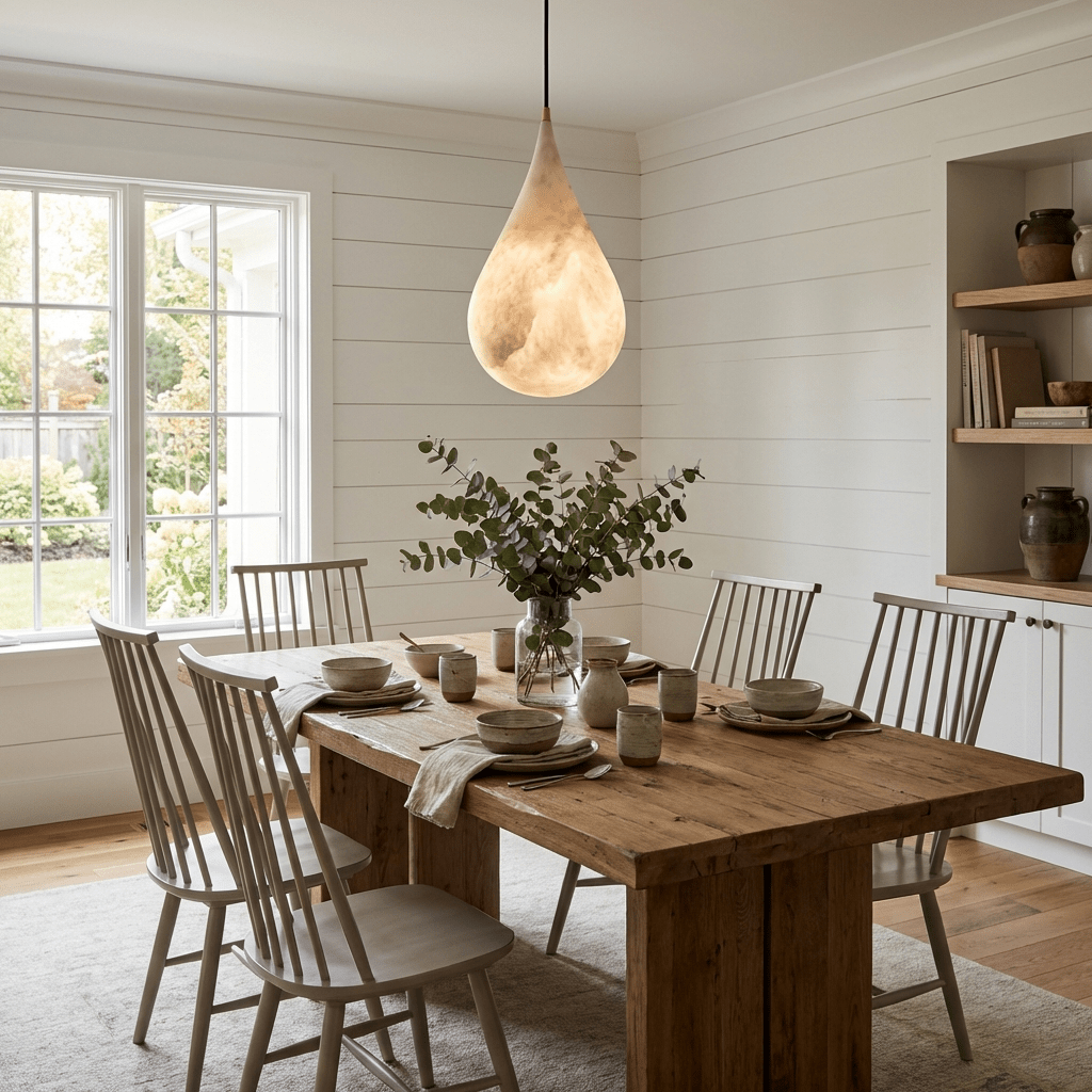 Alabaster Raindrop Pendant Light – product view 2