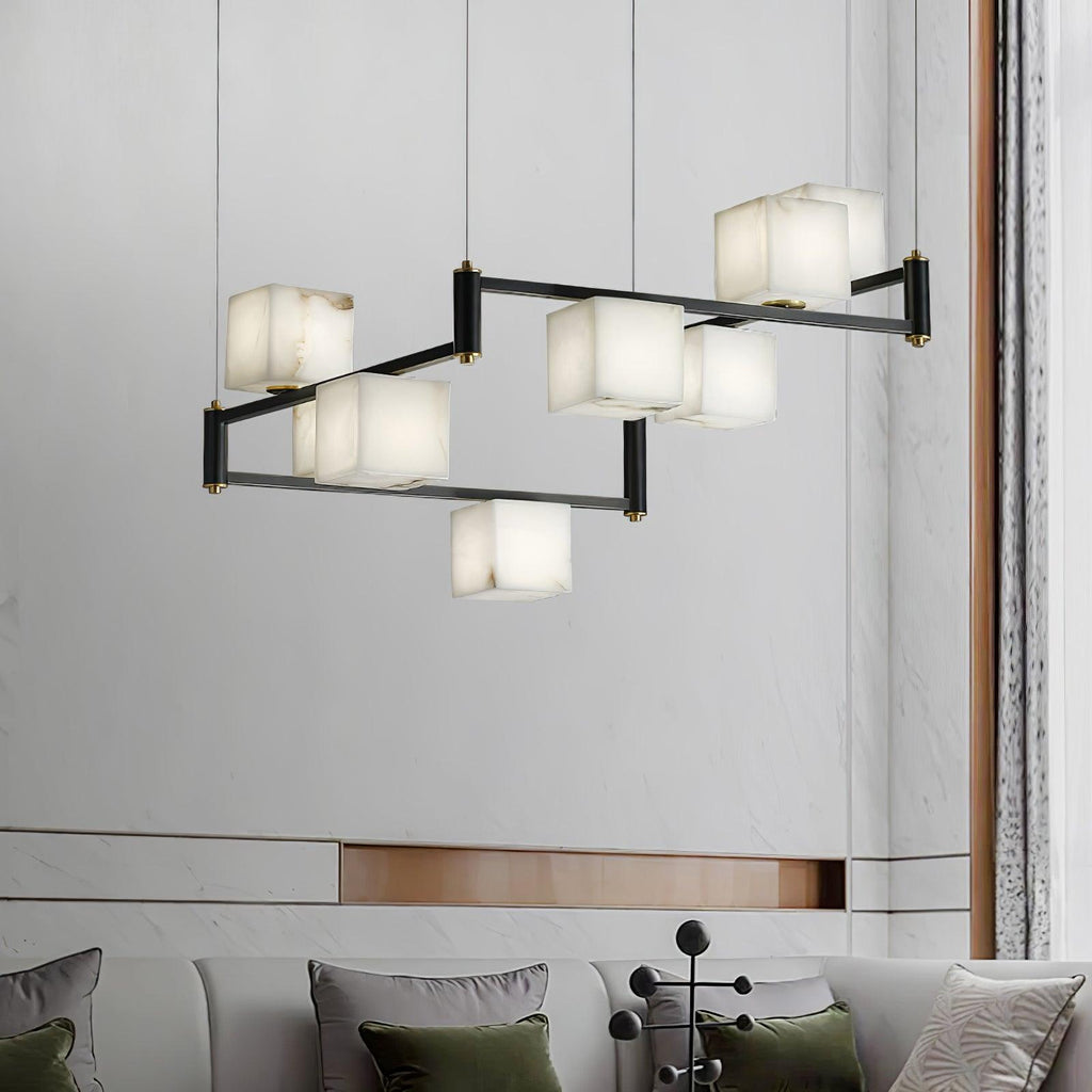 Alabaster Square Box Chandelier – product view 2