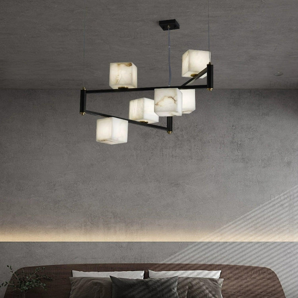 Alabaster Square Box Chandelier – product view 3