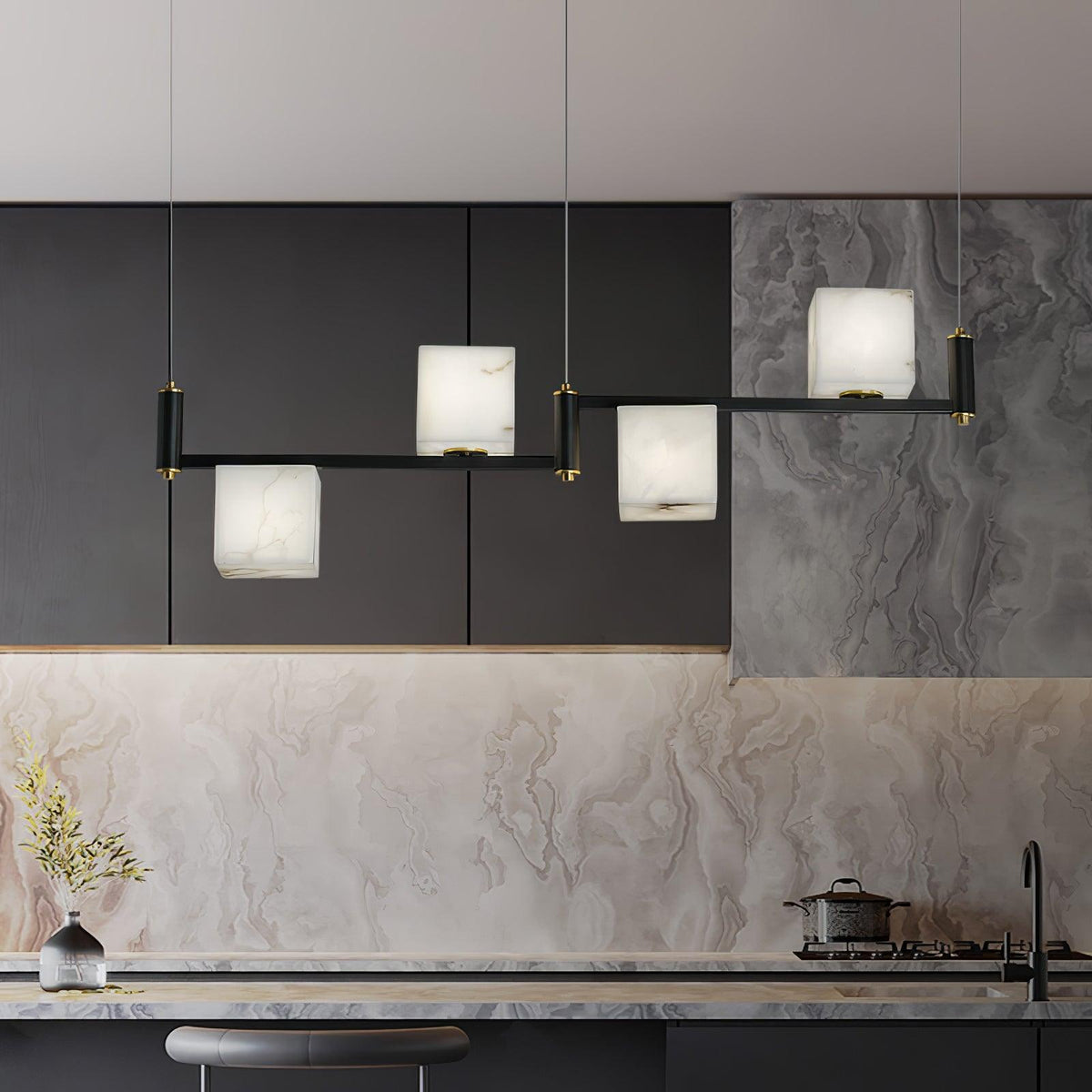 Alabaster Square Box Chandelier – product view 6