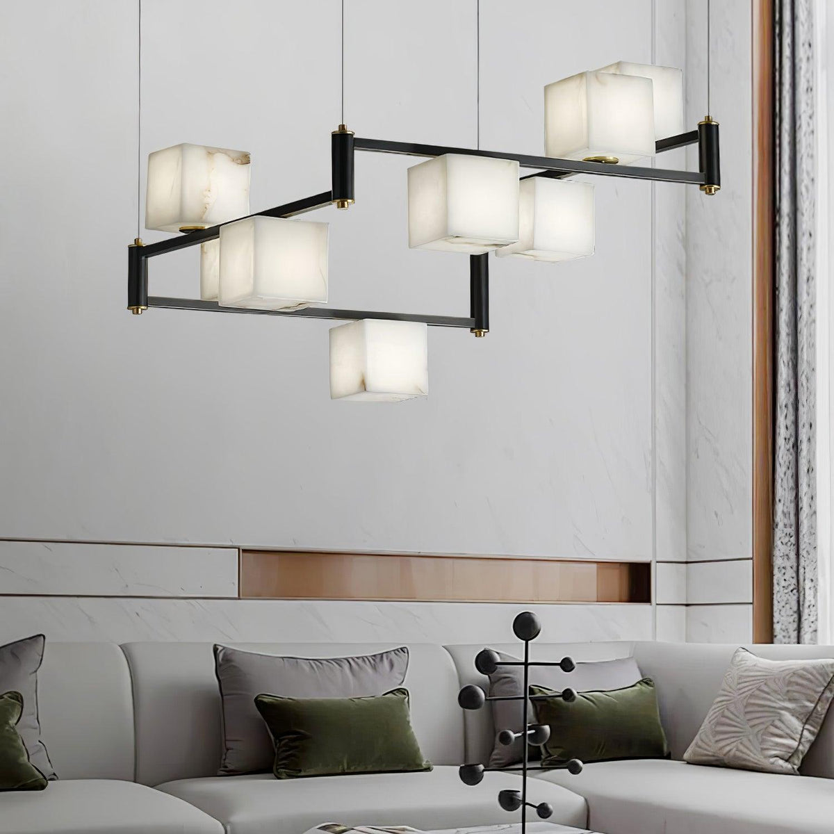 Alabaster Square Box Chandelier – product view 7