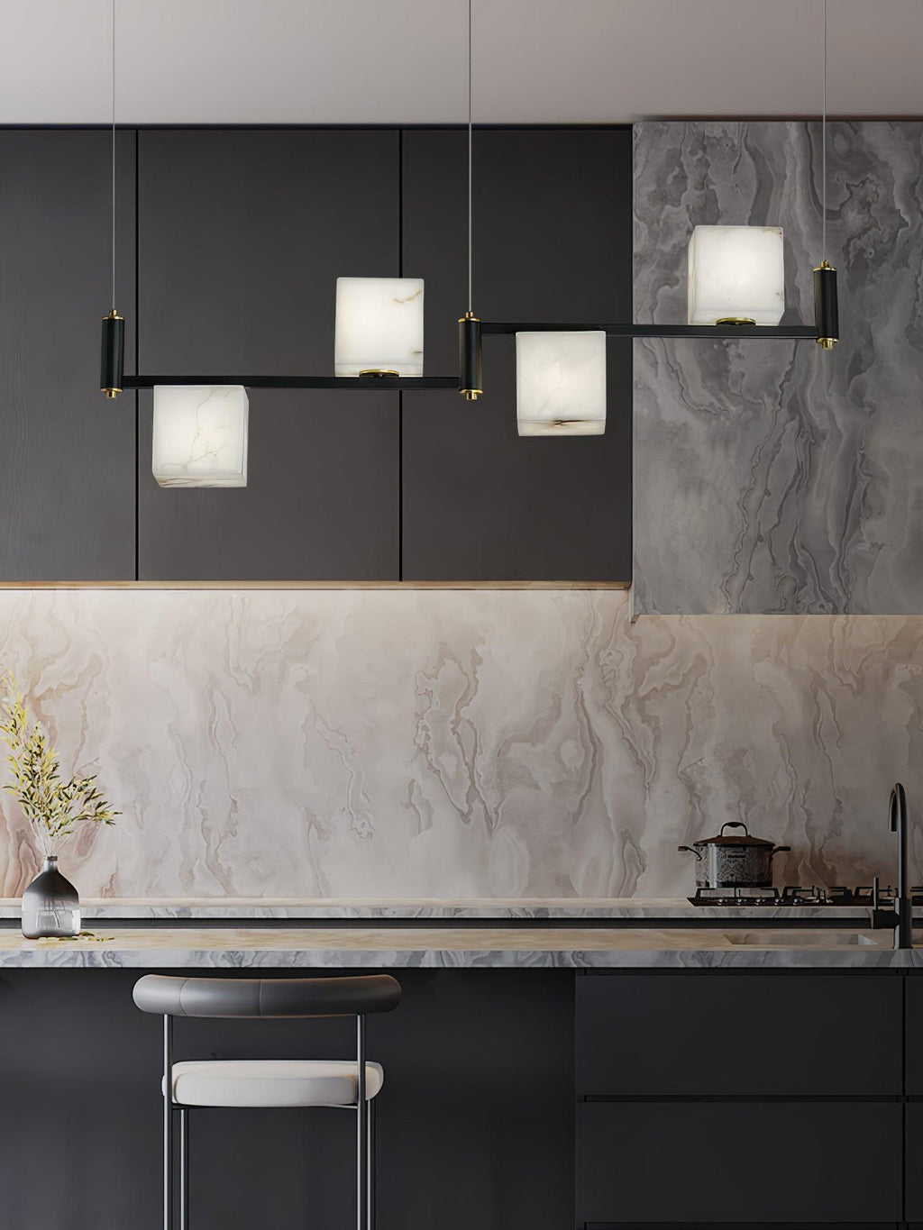 Alabaster Square Box Chandelier – product view 15