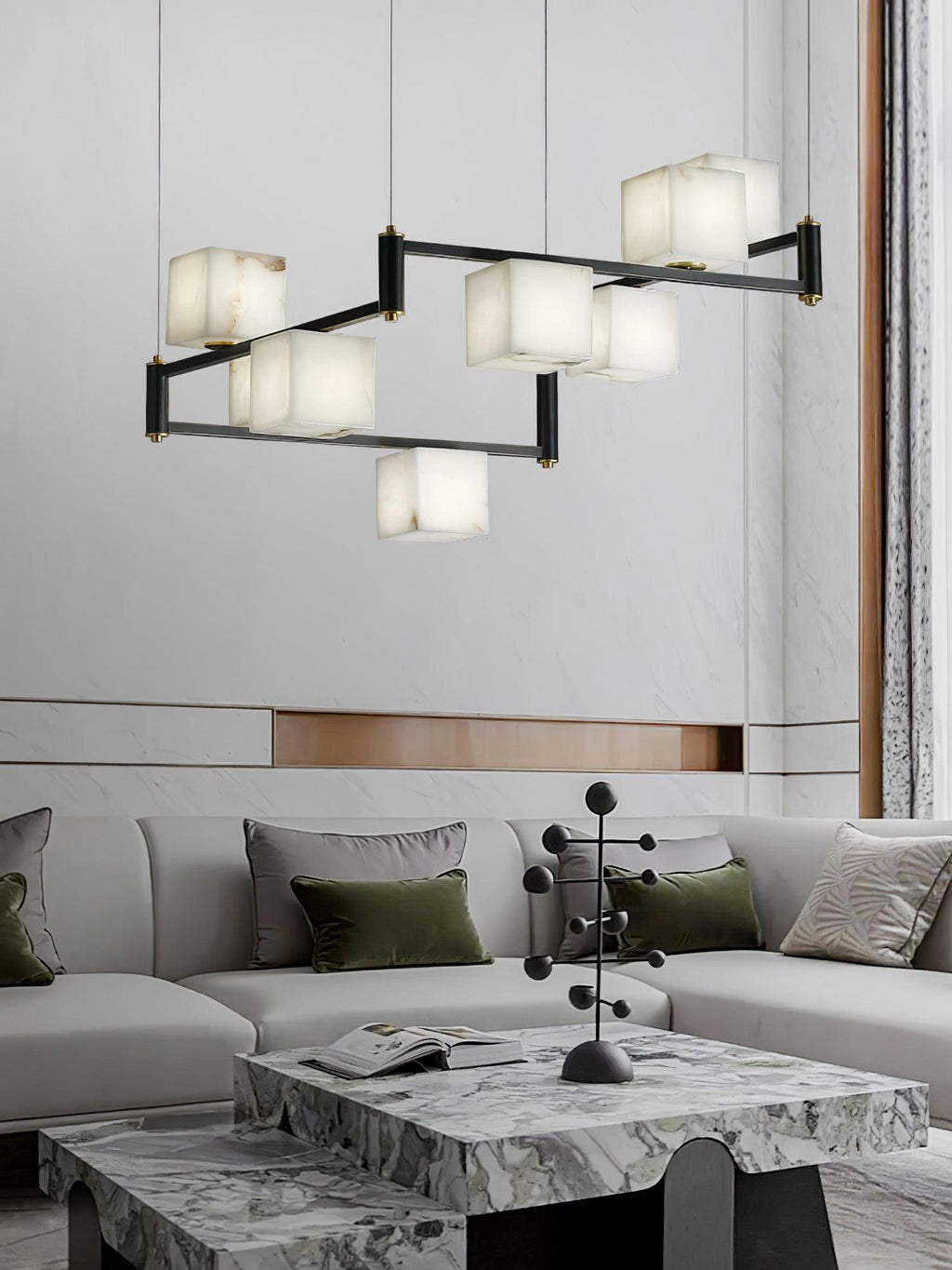 Alabaster Square Box Chandelier – product view 22