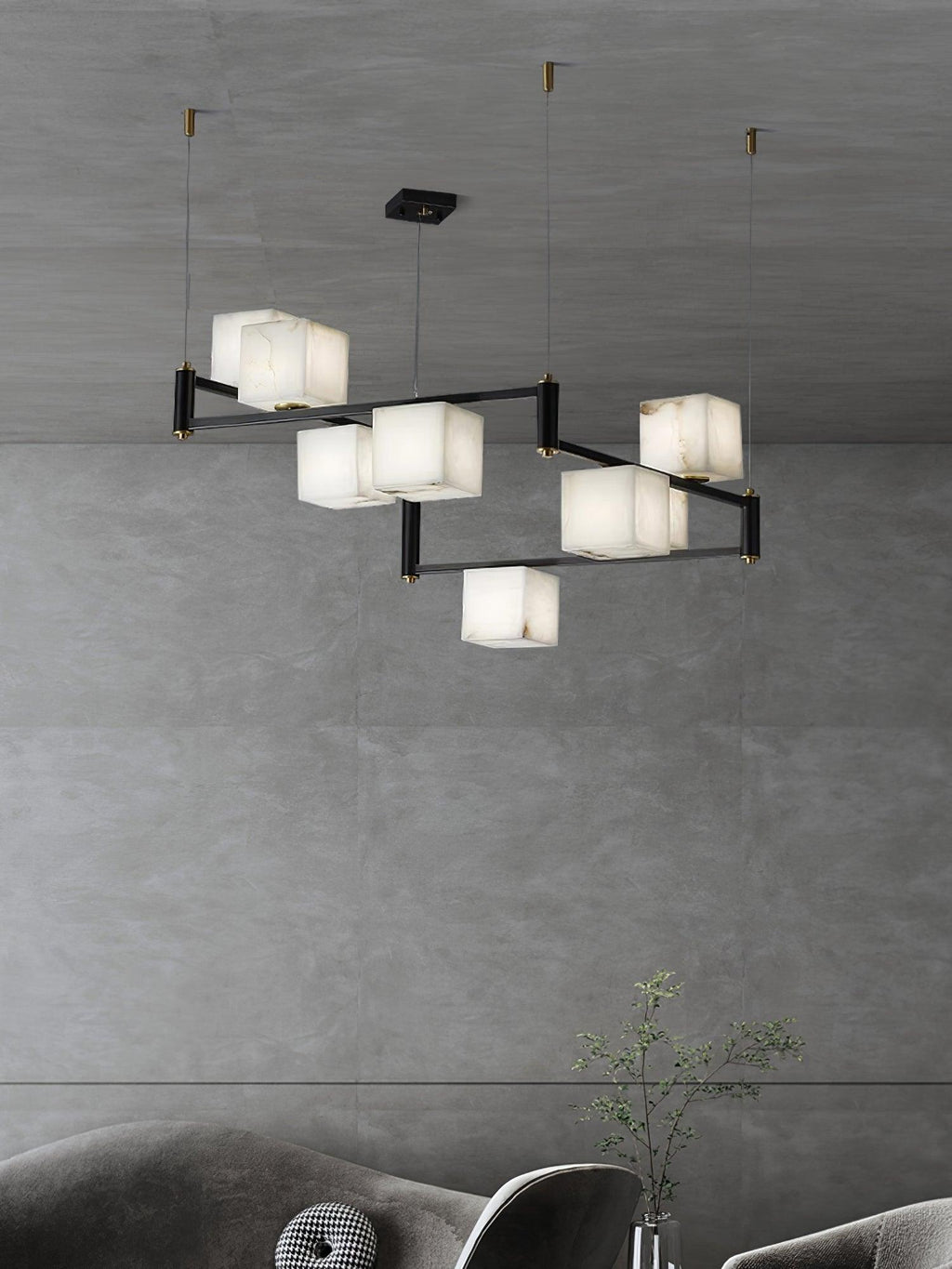 Alabaster Square Box Chandelier – product view 26
