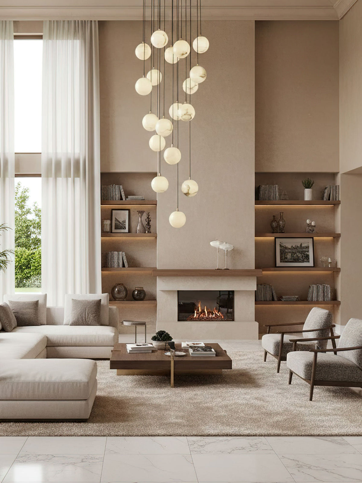Alabaster Balls Cluster Chandelier – product view 8