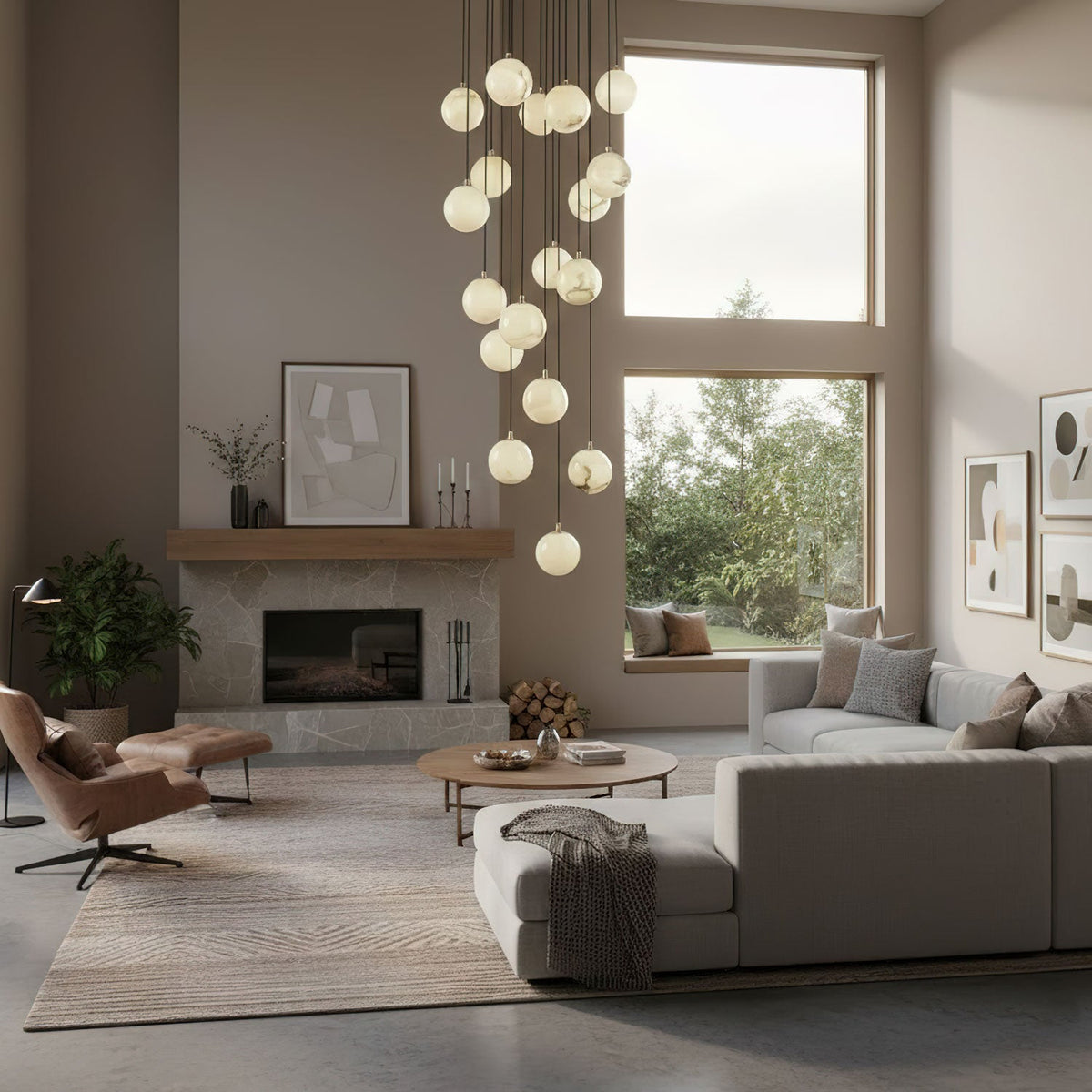 Alabaster Balls Cluster Chandelier – product view 12