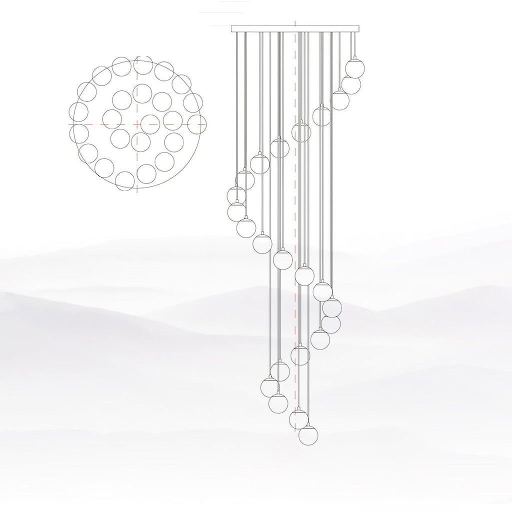 Alabaster Balls Cluster Chandelier – product view 47