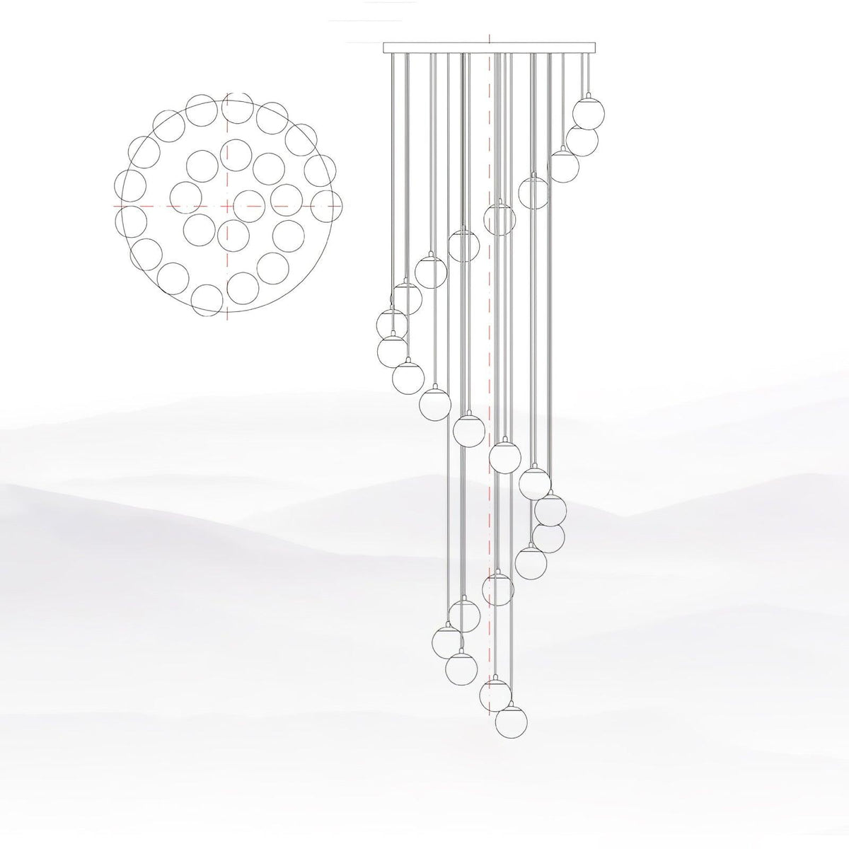 Alabaster Balls Cluster Chandelier – product view 47