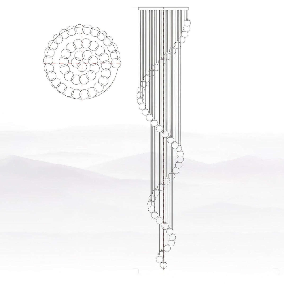 Alabaster Balls Cluster Chandelier – product view 48