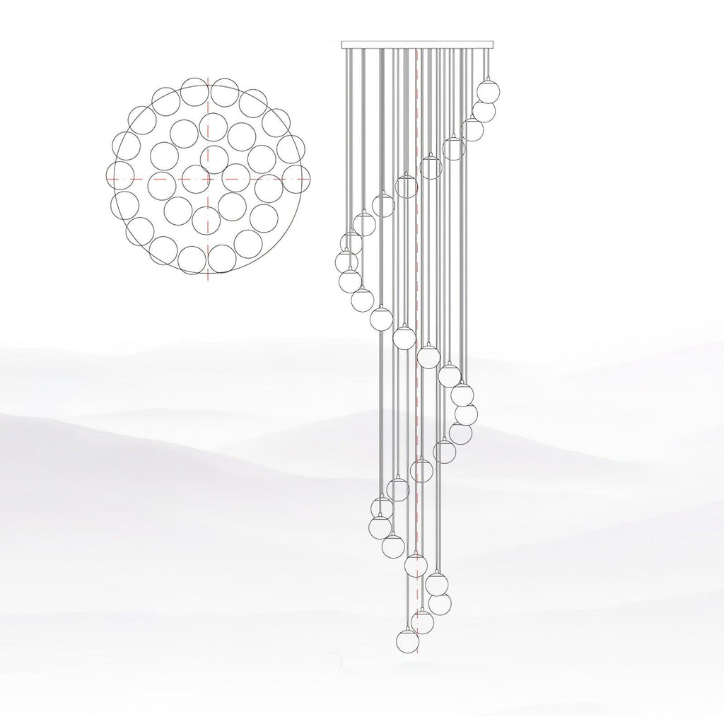 Alabaster Balls Cluster Chandelier – product view 49