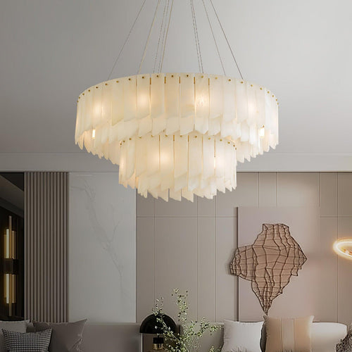 Alabaster Cascade Tiered Chandelier – product view 2
