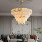 Alabaster Shell Brass Chandelier – product view 3