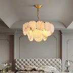 Alabaster Shell Brass Chandelier – product view 4