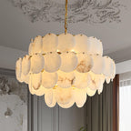 Alabaster Shell Brass Chandelier – product view 7