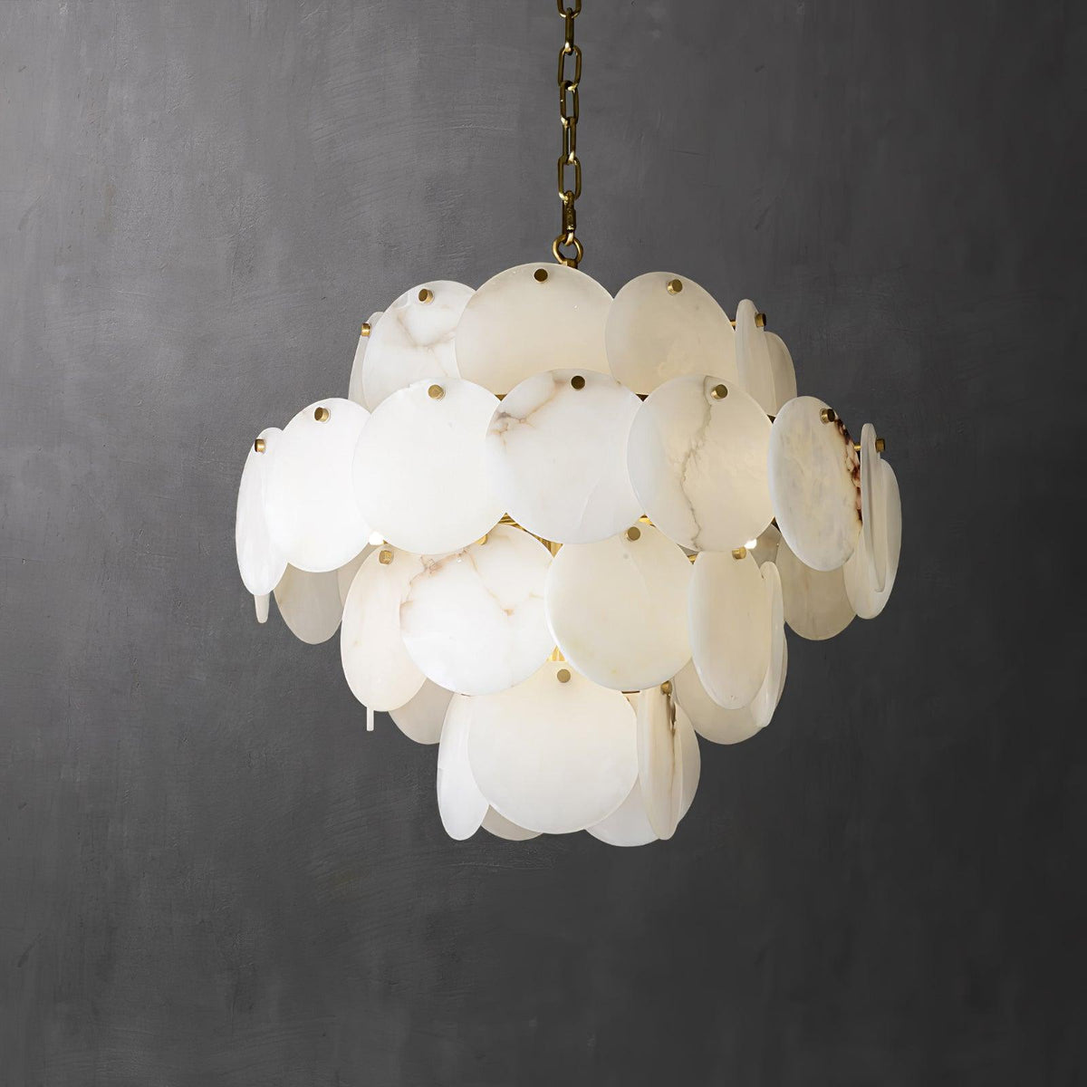 Alabaster Shell Brass Chandelier – product view 8