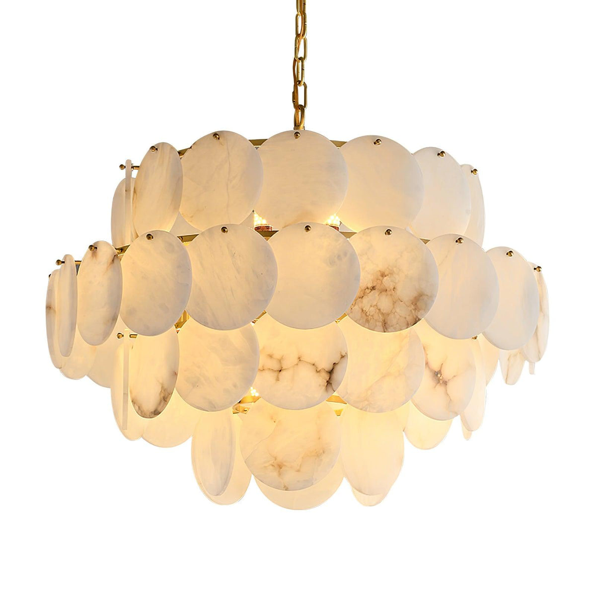 Alabaster Shell Brass Chandelier – product view 10