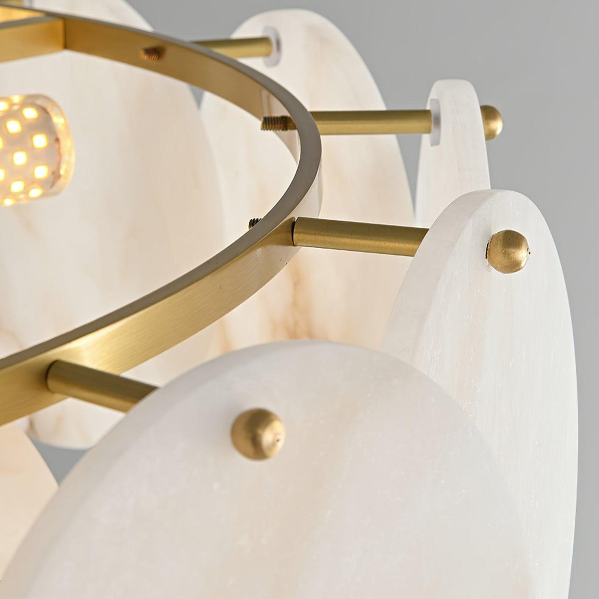 Alabaster Shell Brass Chandelier – product view 15