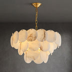 Alabaster Shell Brass Chandelier – product view 17