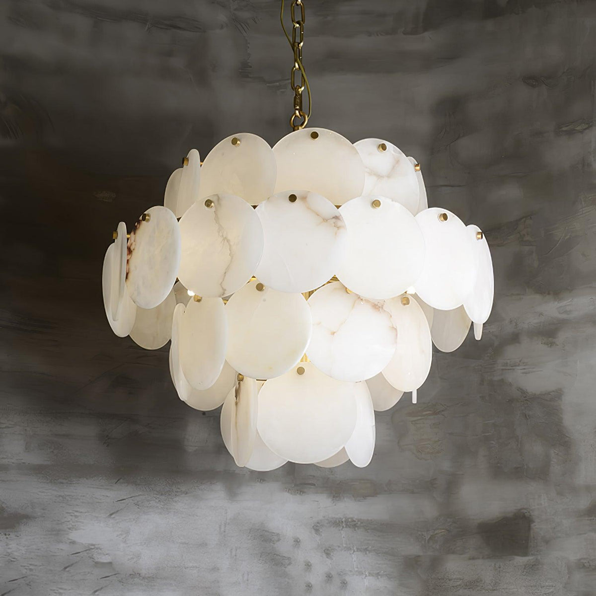 Alabaster Shell Brass Chandelier – product view 22