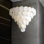 Alabaster Shell Brass Chandelier – product view 24