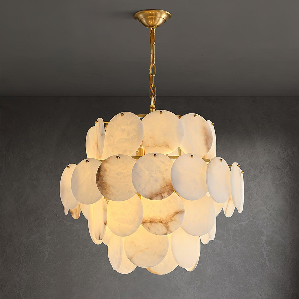 Alabaster Shell Brass Chandelier – product view 25