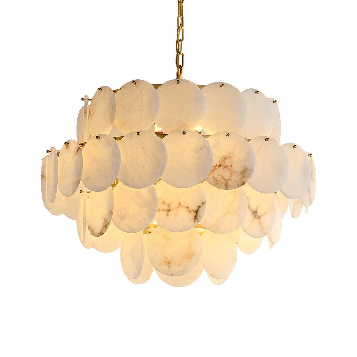 Alabaster Shell Brass Chandelier – product view 34