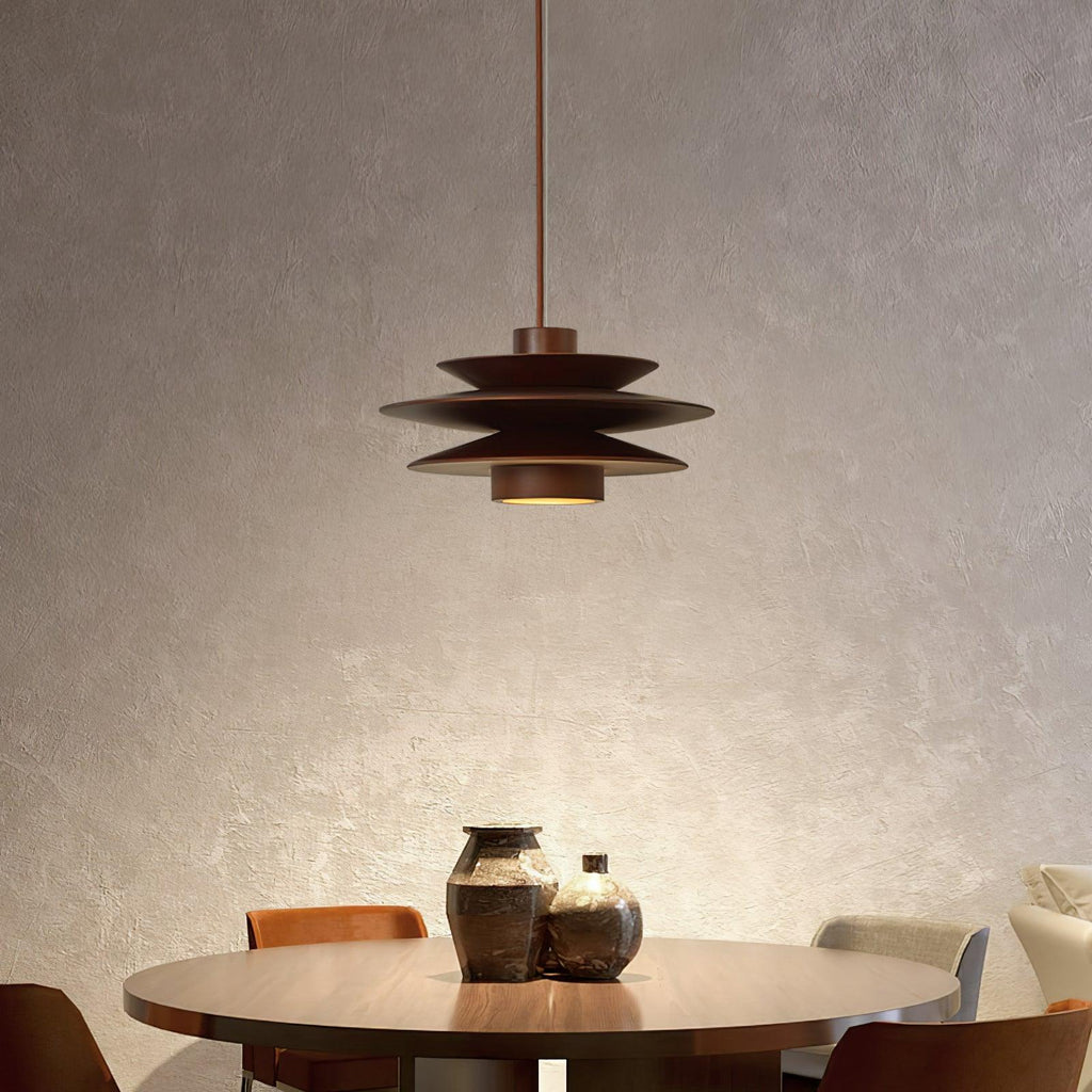 Cascade Wooden Disc Pendant Lamp – product view 3