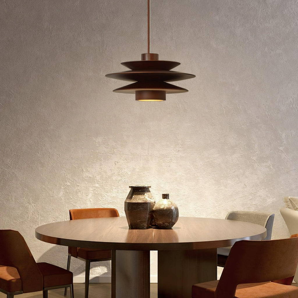 Cascade Wooden Disc Pendant Lamp – product view 9