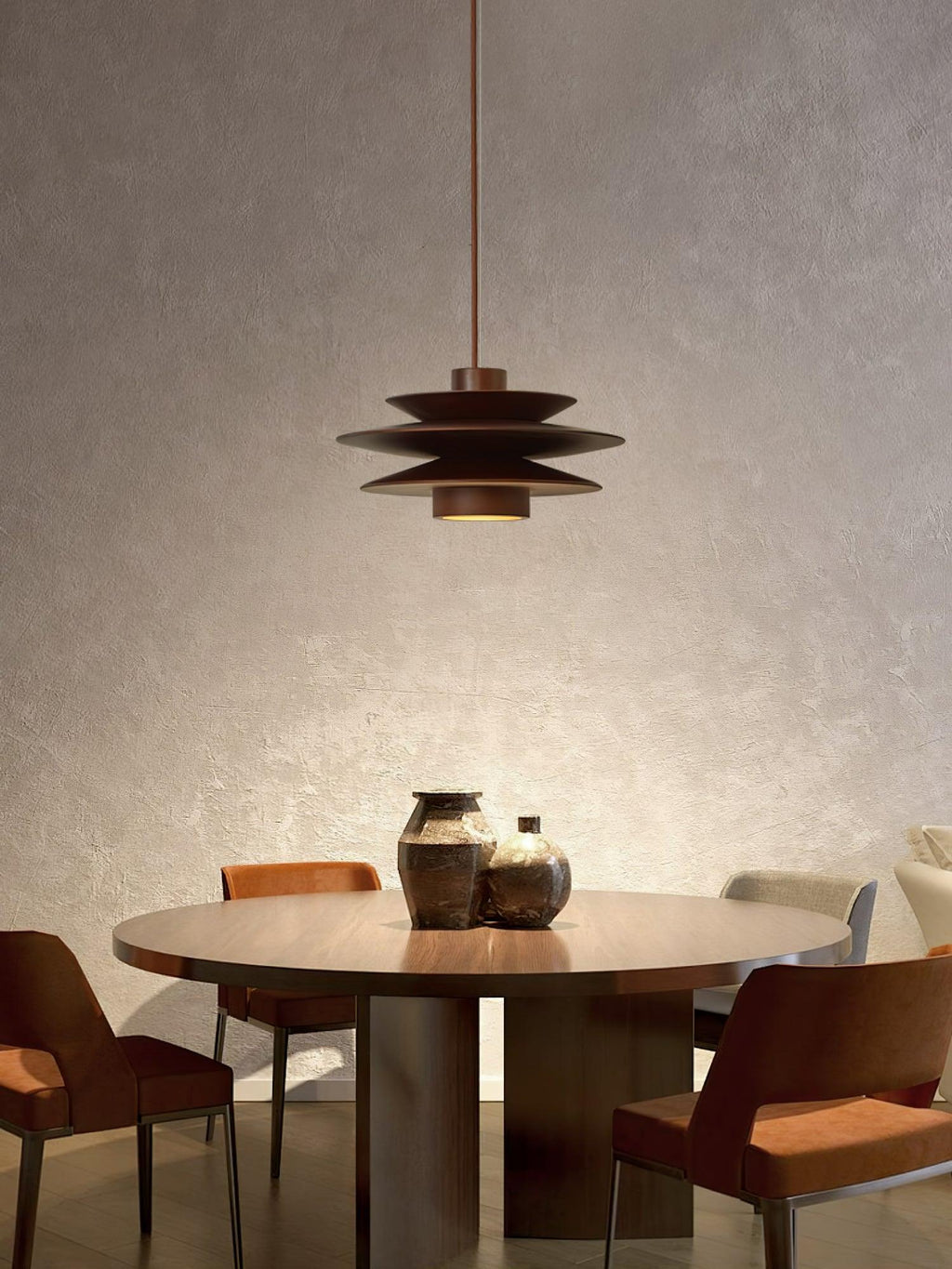 Cascade Wooden Disc Pendant Lamp – product view 12