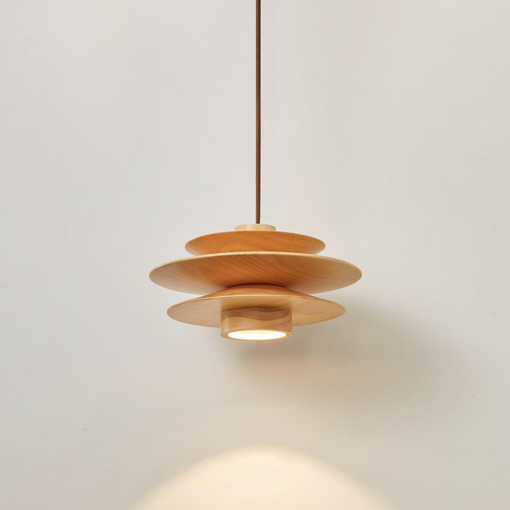 Cascade Wooden Disc Pendant Lamp – product view 16